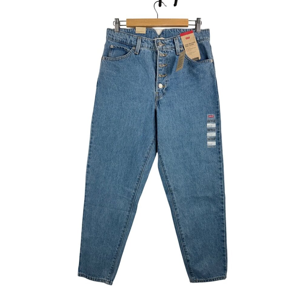 Levis Button Fly high waisted notch Mom jeans blue sz‎ 29x27 retro